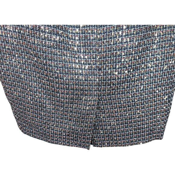 The Limited Women’s Black and Metallic Tweed Pencil Skirt Size‎ 8 Faux Leather - Picture 5 of 11